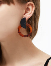 Load image into Gallery viewer, Handcraft Large Statement Geometric Minimalist Matte Marble Effect Summer Light White Earrings