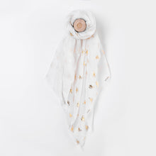 Load image into Gallery viewer, Bee Print Scarf, Foil Print Glitter Gold Bumble Honey Bee Scarf (Multi-Colours)