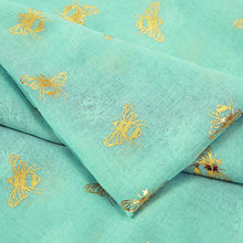 Load image into Gallery viewer, Bee Print Scarf, Foil Print Glitter Gold Bumble Honey Bee Scarf (Multi-Colours)