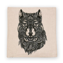 Load image into Gallery viewer, Detailed Line Drawings Sketch Cat Wolf Rhino Kwala Animal Art Painting Print Square Cushion/Pillow Cover/Cases 45x45