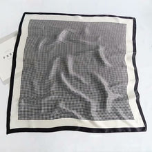 Load image into Gallery viewer, Square Houndstooth Print Silky Satin Scarf, Hair/Head/Neck Scarf 70x70cm