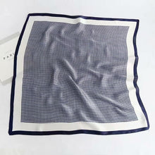 Load image into Gallery viewer, Square Houndstooth Print Silky Satin Scarf, Hair/Head/Neck Scarf 70x70cm
