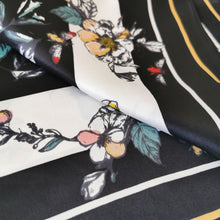 Load image into Gallery viewer, Floral Silky Satin Square Head Hair Scarf