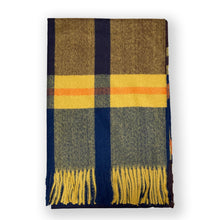 Load image into Gallery viewer, Oversized Plaid Tartan Faux Cashmere Blanket Chunky Tassel Scarf