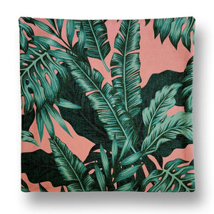 Green Palm Tree Leaf Print Square Cushion Cover 45x45cm