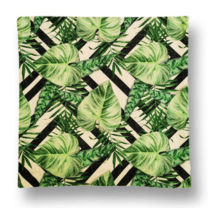 Green Palm Tree Leaf Print Square Cushion Cover 45x45cm