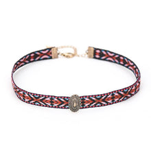 Load image into Gallery viewer, Plate Gold Chain Stud Embroidered Leather Bohemia Mixed Layer Choker Necklace Gift - Set/Pack of 3
