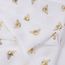Load image into Gallery viewer, Bee Print Scarf, Foil Print Glitter Gold Bumble Honey Bee Scarf (Multi-Colours)
