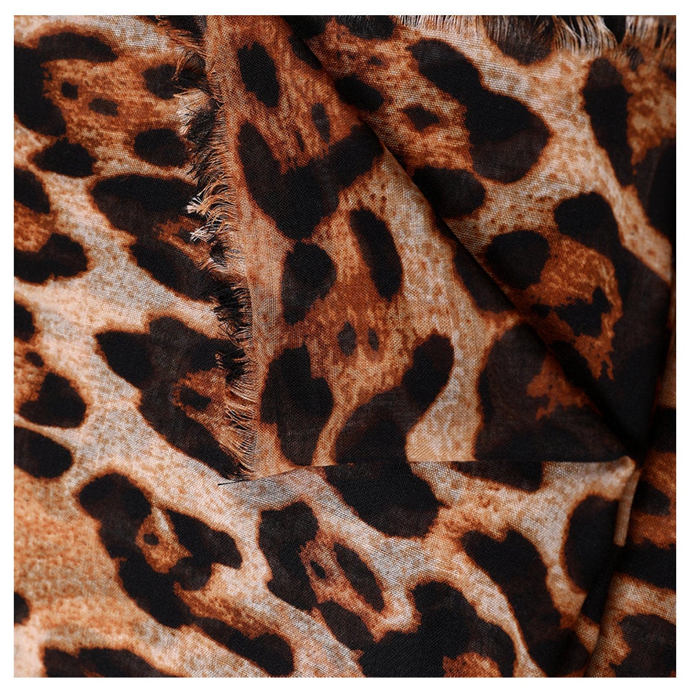 Large Leopard Print Lightweight Scarf