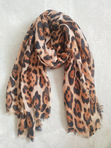 Extra Large Leopard Print Lightweight Scarf