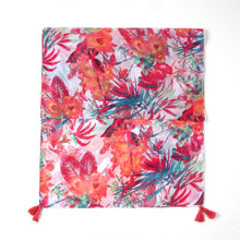 Load image into Gallery viewer, Coral Red Palm Leaf Flower Print Scarf
