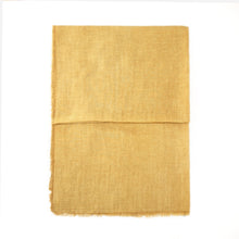 Load image into Gallery viewer, Oversize Plain Linen Blend Mustard Yellow Scarf
