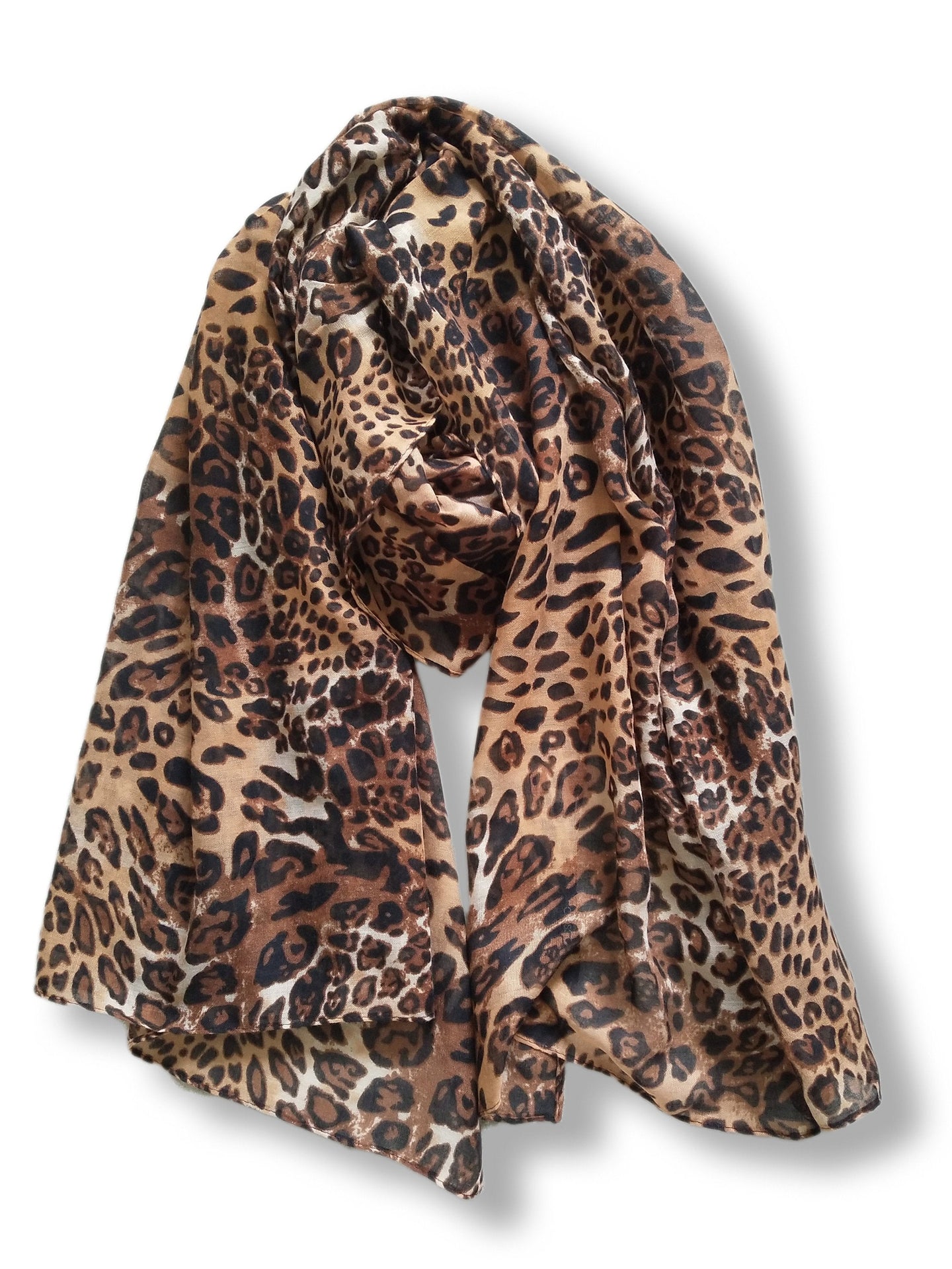 Ladies Animal Leopard Print Lightweight Scarf