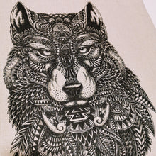 Load image into Gallery viewer, Detailed Line Drawings Sketch Wolf Art Print Square Cushion/Pillow Cover/Cases 45x45cm
