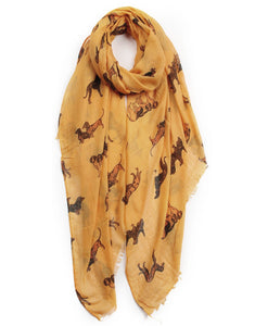 Pet Sausage Dogs Print Scarf, Dachshund/Beagle/Greyhound/Labrador Print Scarf (Multi-Colours)