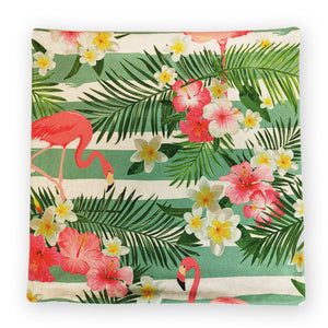 Flamingo Toucan Parrot Bird Animal Art Print Square Cushion/Pillow Cover/Cases for Home Office Sofa Couch 45x45