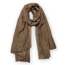 Load image into Gallery viewer, Oversize Plain Linen Blend Mustard Yellow Scarf
