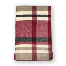 Load image into Gallery viewer, Oversized Plaid Tartan Faux Cashmere Blanket Chunky Tassel Scarf
