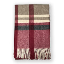Load image into Gallery viewer, Oversized Plaid Tartan Faux Cashmere Blanket Chunky Tassel Scarf
