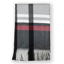 Load image into Gallery viewer, Oversized Plaid Tartan Faux Cashmere Blanket Chunky Tassel Scarf
