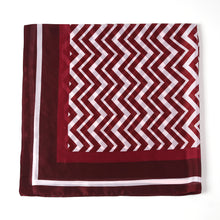 Load image into Gallery viewer, Large Square Chevron Stripe Zigzag Print Silky Satin Scarf
