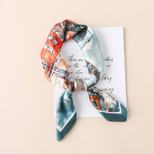 Load image into Gallery viewer, Square Watercolour Building Painting Print Silky Satin Scarf, Hair/Head/Neck Scarf 70x70
