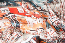 Load image into Gallery viewer, Square Watercolour Building Painting Print Silky Satin Scarf, Hair/Head/Neck Scarf 70x70
