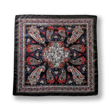 Load image into Gallery viewer, Persian Paisley Damask Baroque Silky Satin Square Head Hair Scarf - 60x60cm
