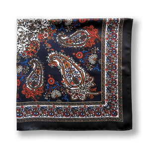 Persian Paisley Damask Baroque Silky Satin Square Head Hair Scarf - 60x60cm